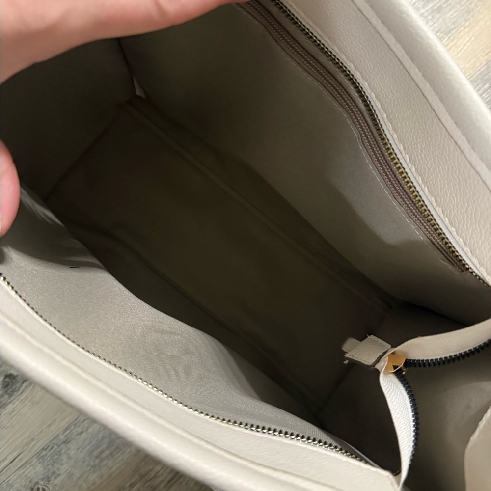 U.S. Polo Assn. Cream Structured Tote with Branded Strap - Picture 2 of 5